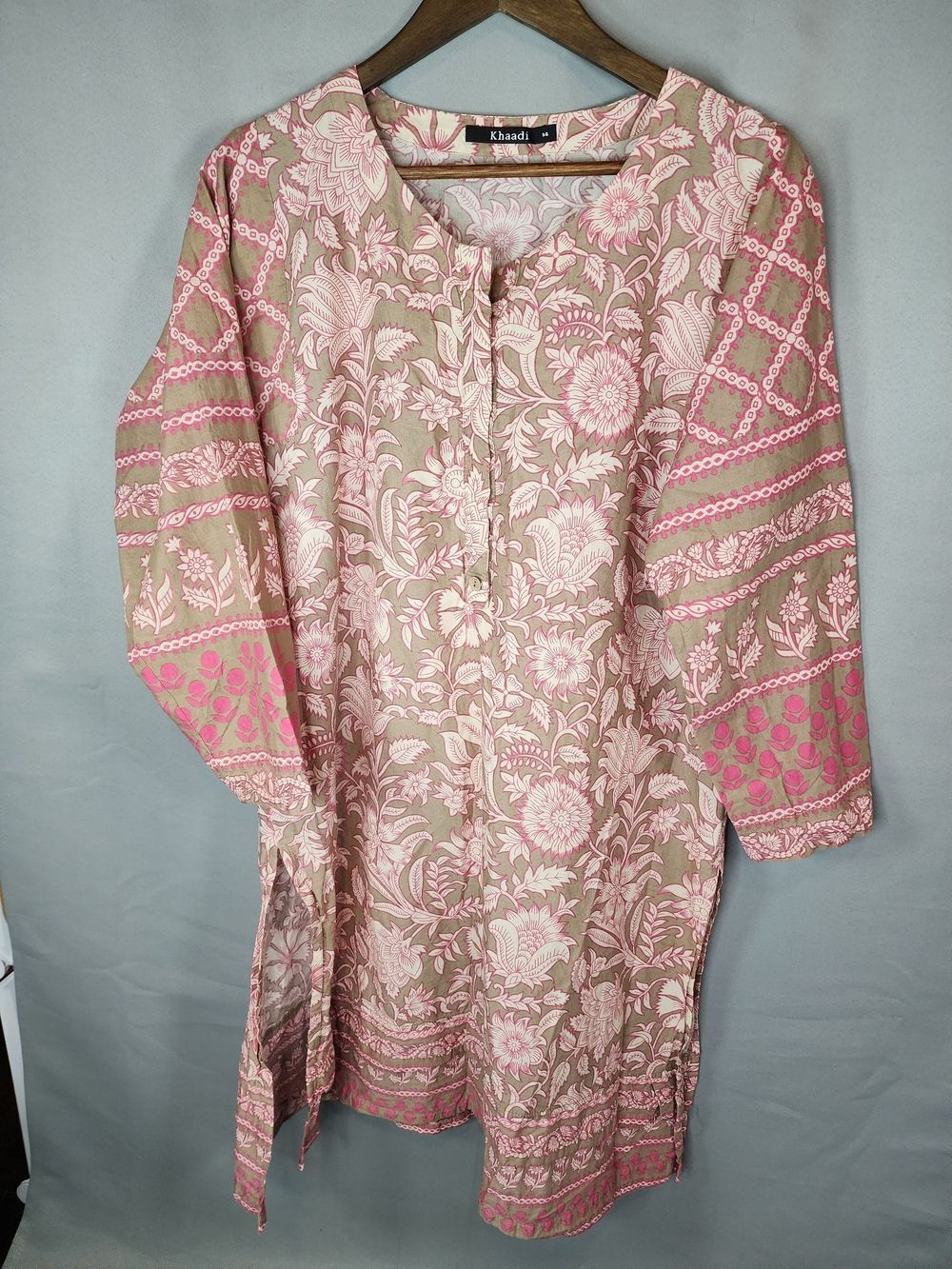 Khaadi Pink Floral Tunic Dress